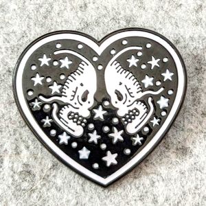 Romantic Skulls Pin Enamel Lapel Brooch